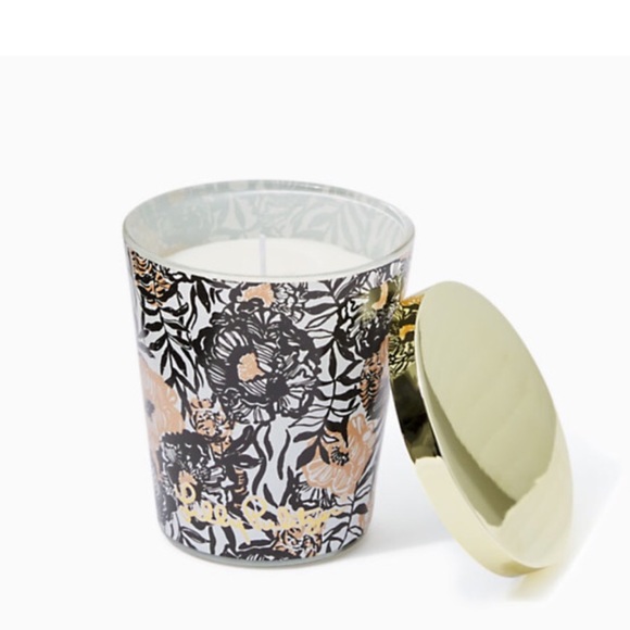 NWT/NIP Lilly Pulitzer Onyx Peony Party candle scented 8oz glass style: 011922 - Picture 2 of 10